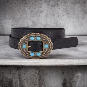 NWT MOST WANTED Leather Turquoise Stone Western Tooled Belt Size Large